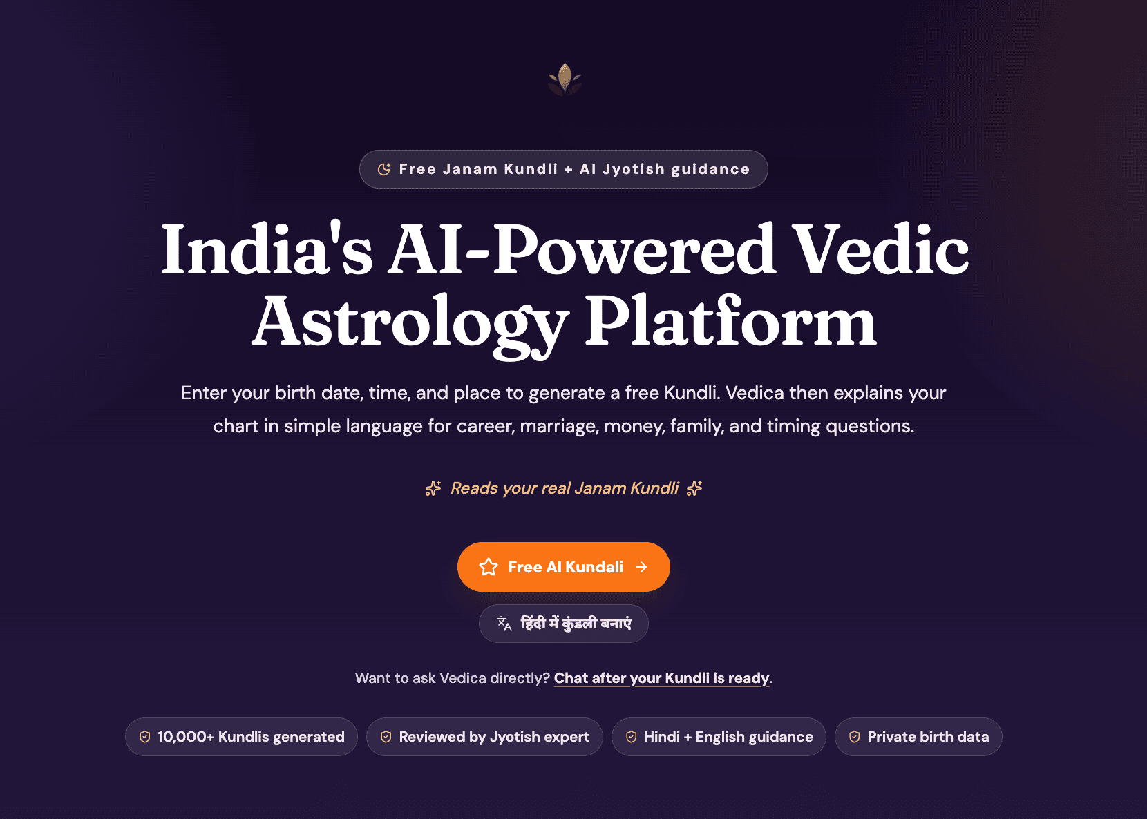 Astrovedica, India's leading AI-powered Vedic astrology platform